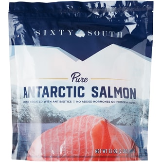 Sixty South Farm-Raised Individually Wrapped Atlantic Salmon Fillets, Family Pack, Frozen