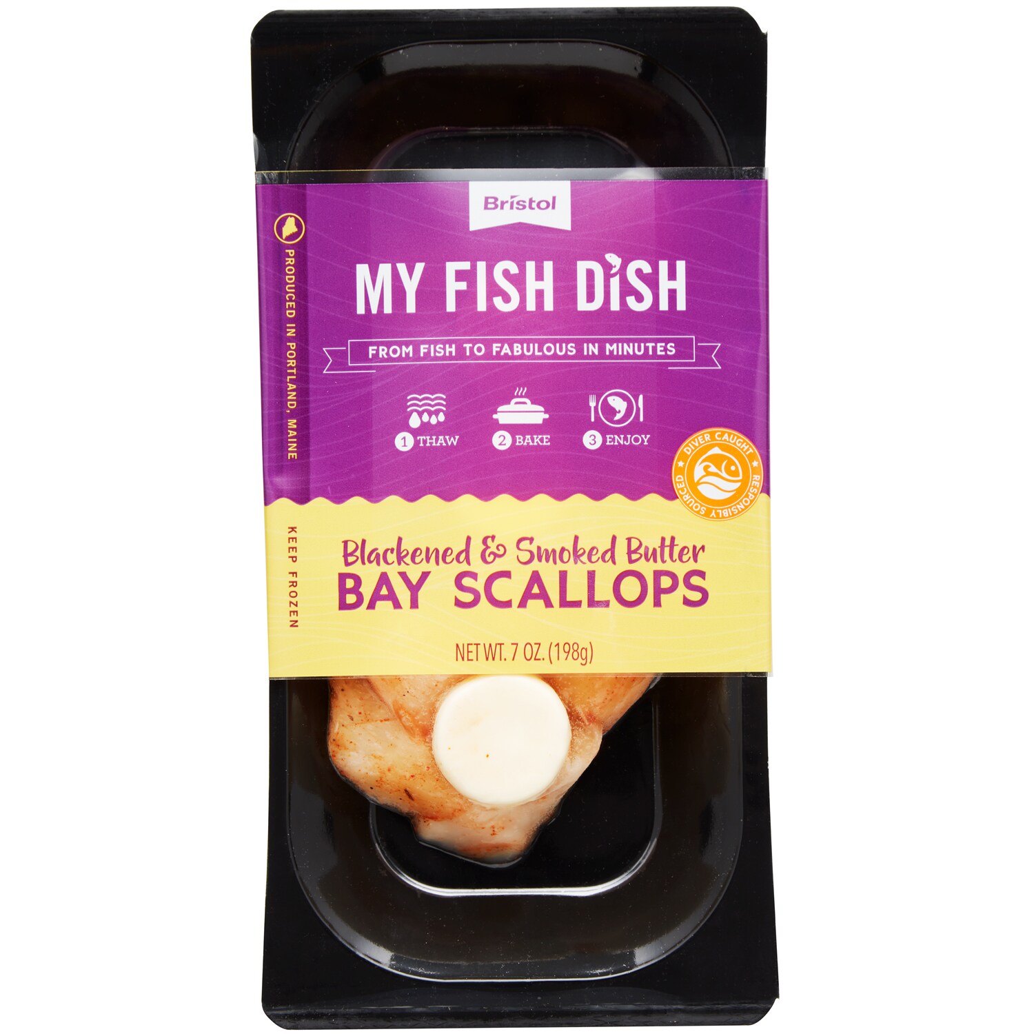 My Fish Dish Blackened & Smoked Bay Scallops, Frozen