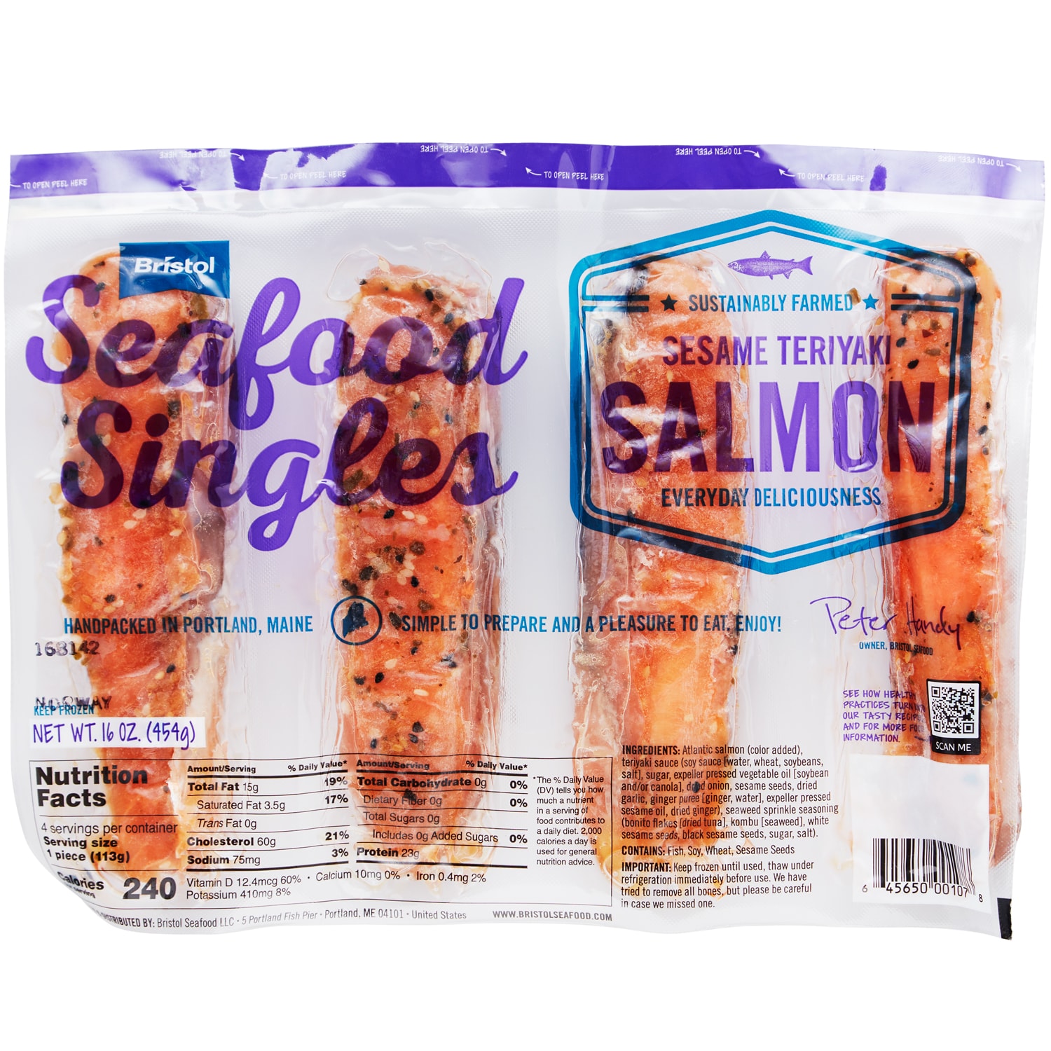 Bristol Seafood Singles Salmon, Sesame Teriyaki, Frozen