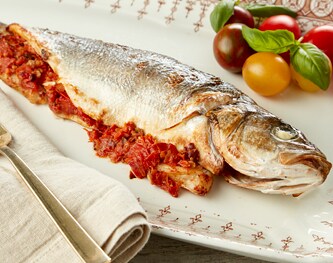 Mediterranean Stuffed Branzino, Family Size (Serves 4-6, approx. 3.5 lbs)