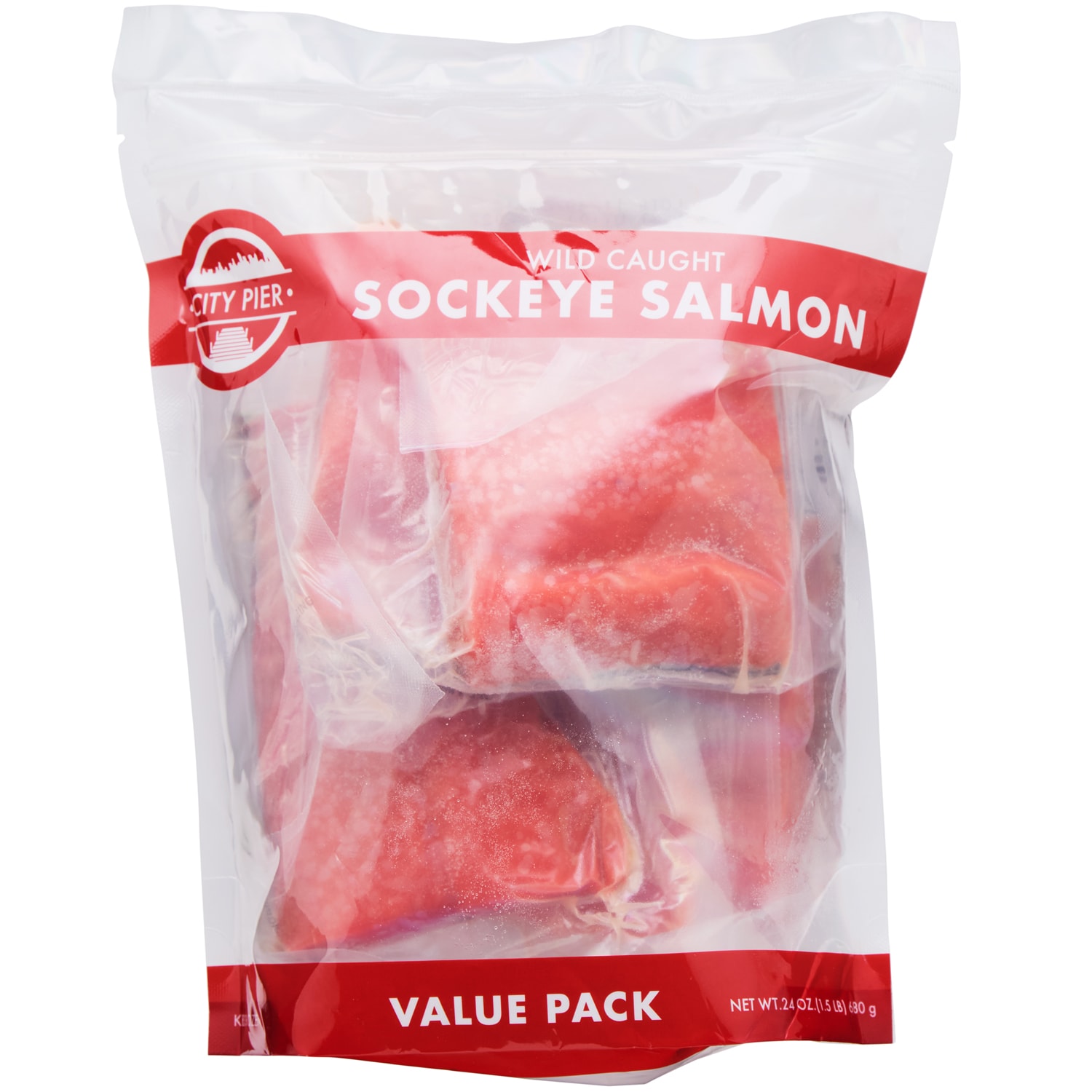 Wild Sockeye Salmon Individually Wrapped Fillets, Family Pack, Frozen