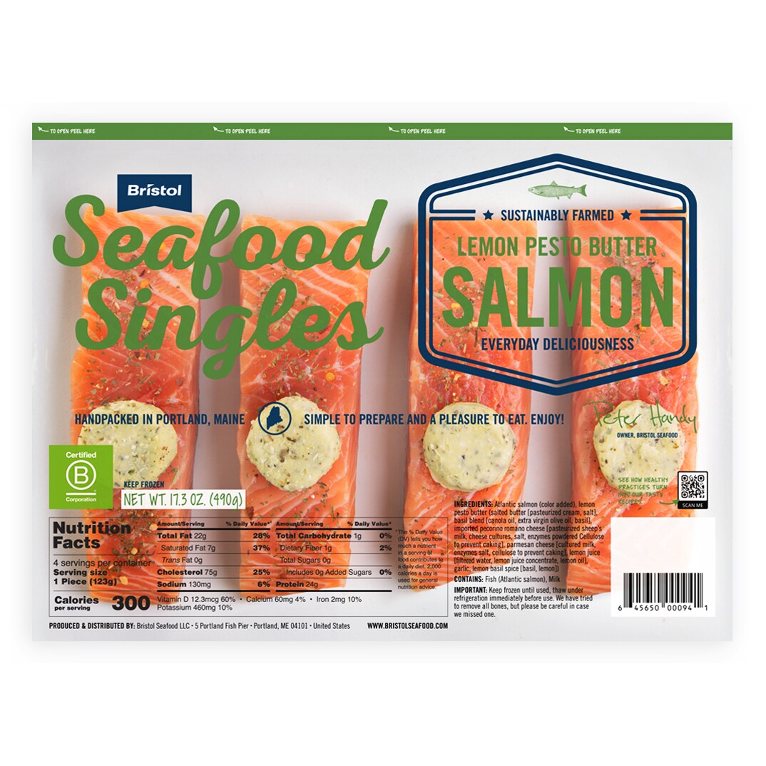 Bristol Seafood Singles Salmon, Lemon Pesto Butter FreshDirect