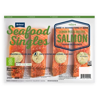 Bristol Seafood Singles Salmon, Lemon Pesto Butter, Frozen