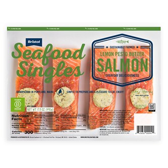 Bristol Seafood Singles Salmon, Lemon Pesto Butter, Frozen