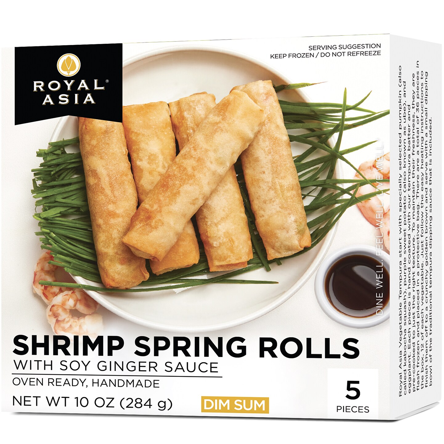 Royal Asia Shrimp Spring Rolls with Soy Ginger Sauce, Frozen