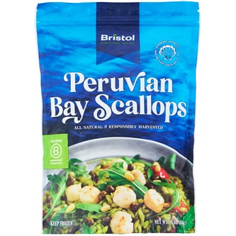 Bristol Seafood 40/80 Bay Peruvian Scallops, Frozen