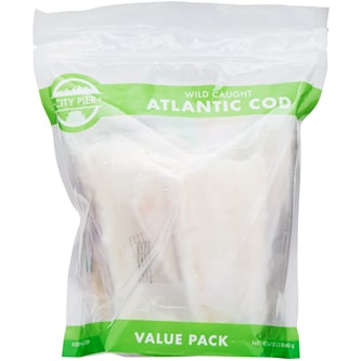 Wild Atlantic Cod Individually Wrapped Fillets, Family Pack, Frozen