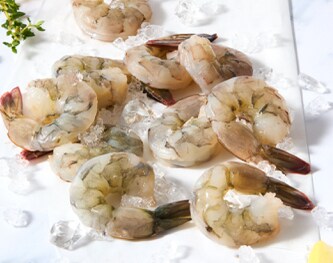 Blue Foot Fresh White Shrimp, Cleaned, 26-30/lb