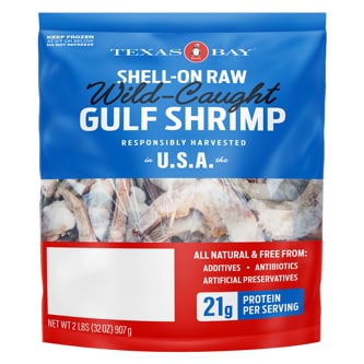 Wild Gulf Shrimp, Cleaned, Tail Off, 31/40, Frozen