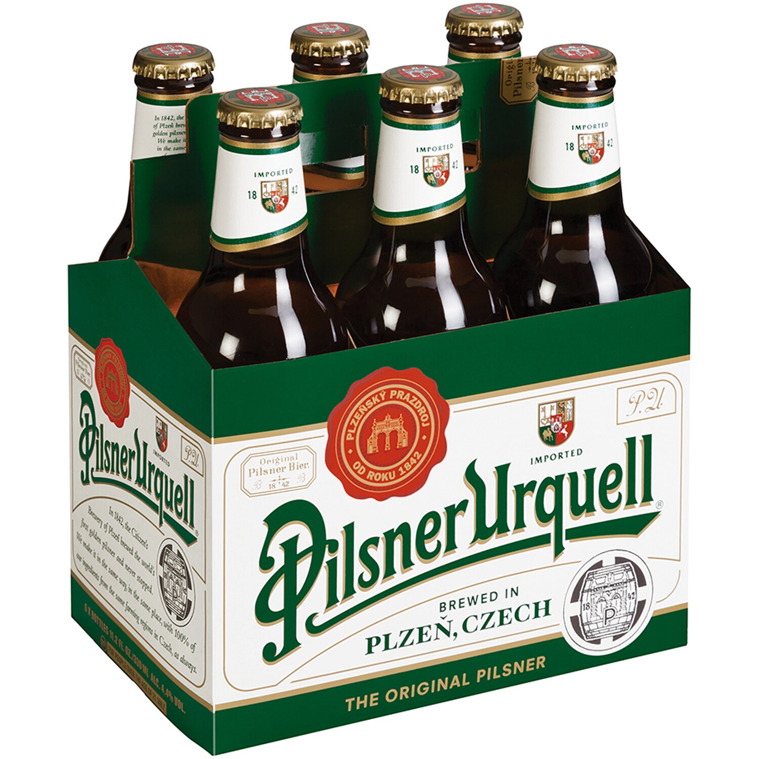 Pilsner Urquell Lager, Glass Bottles