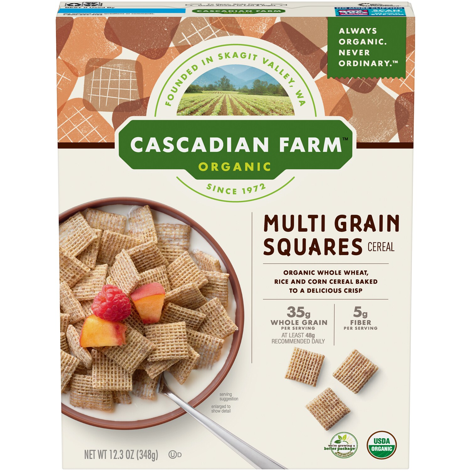Cascadian Farm Organic Multi Grain Squares Cereal