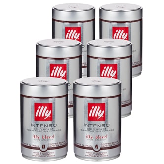 illy Whole Bean Intenso Coffee, Dark Roast, Case