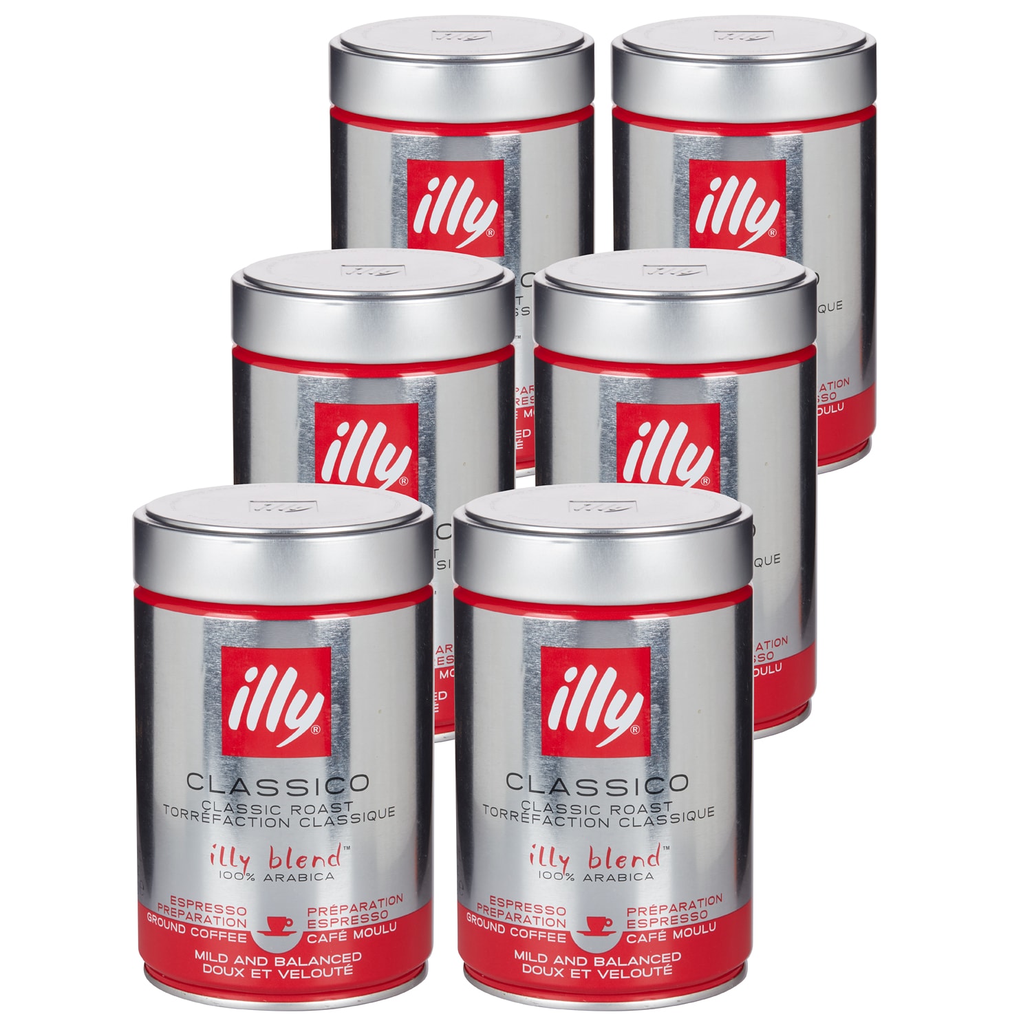 illy Ground Espresso Classico Coffee, Medium Roast, Case