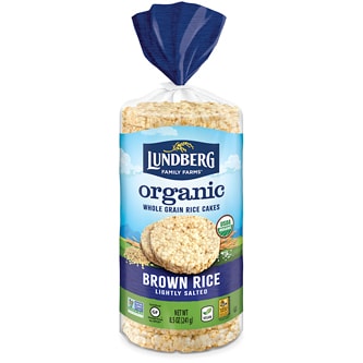 Lundberg Organic Whole Grain Rice Cakes, Brown Rice, Lightly Salted