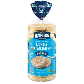 Lundberg Organic Whole Grain Rice Cakes, Brown Rice, Lightly Salted