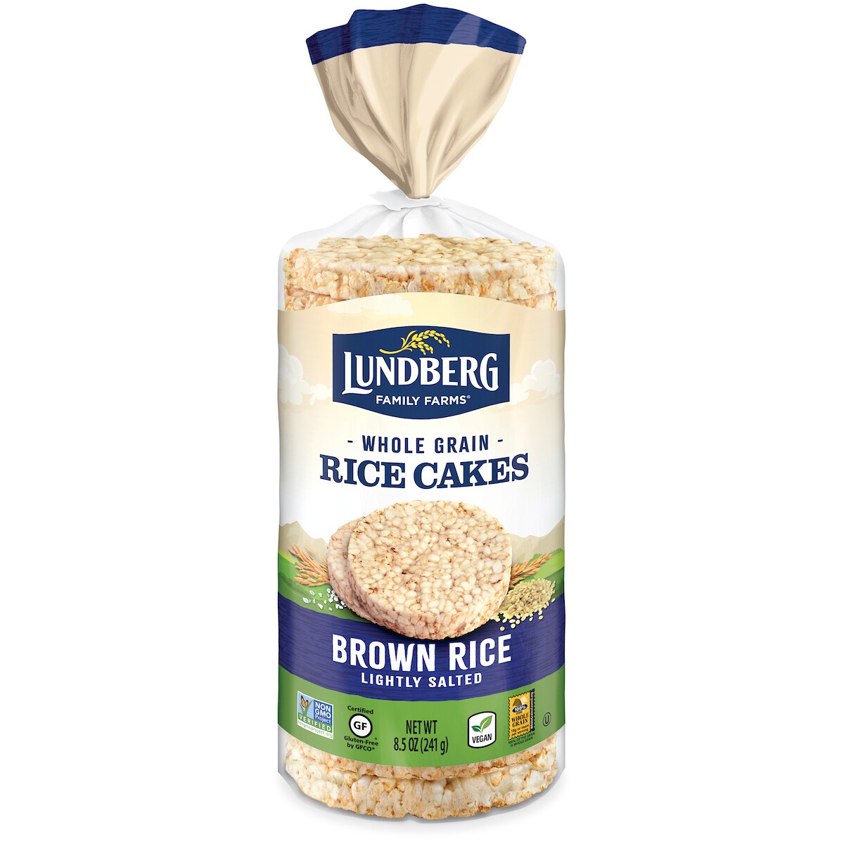 Lundberg Whole Grain Rice Cakes, Brown Rice, Lightly Salted