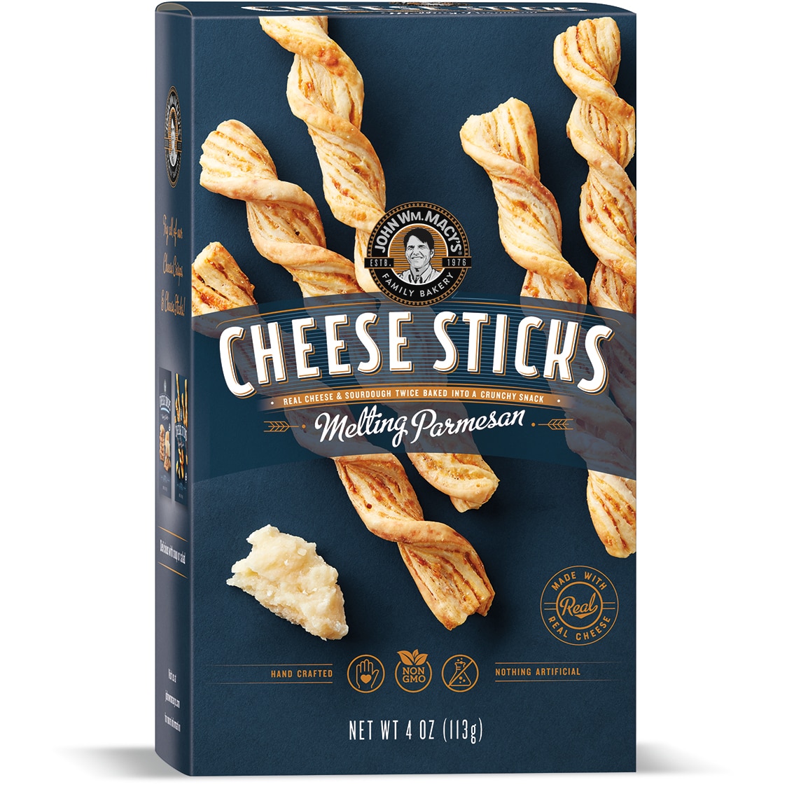 John WM Macy's CheeseSticks, Melting Parmesan