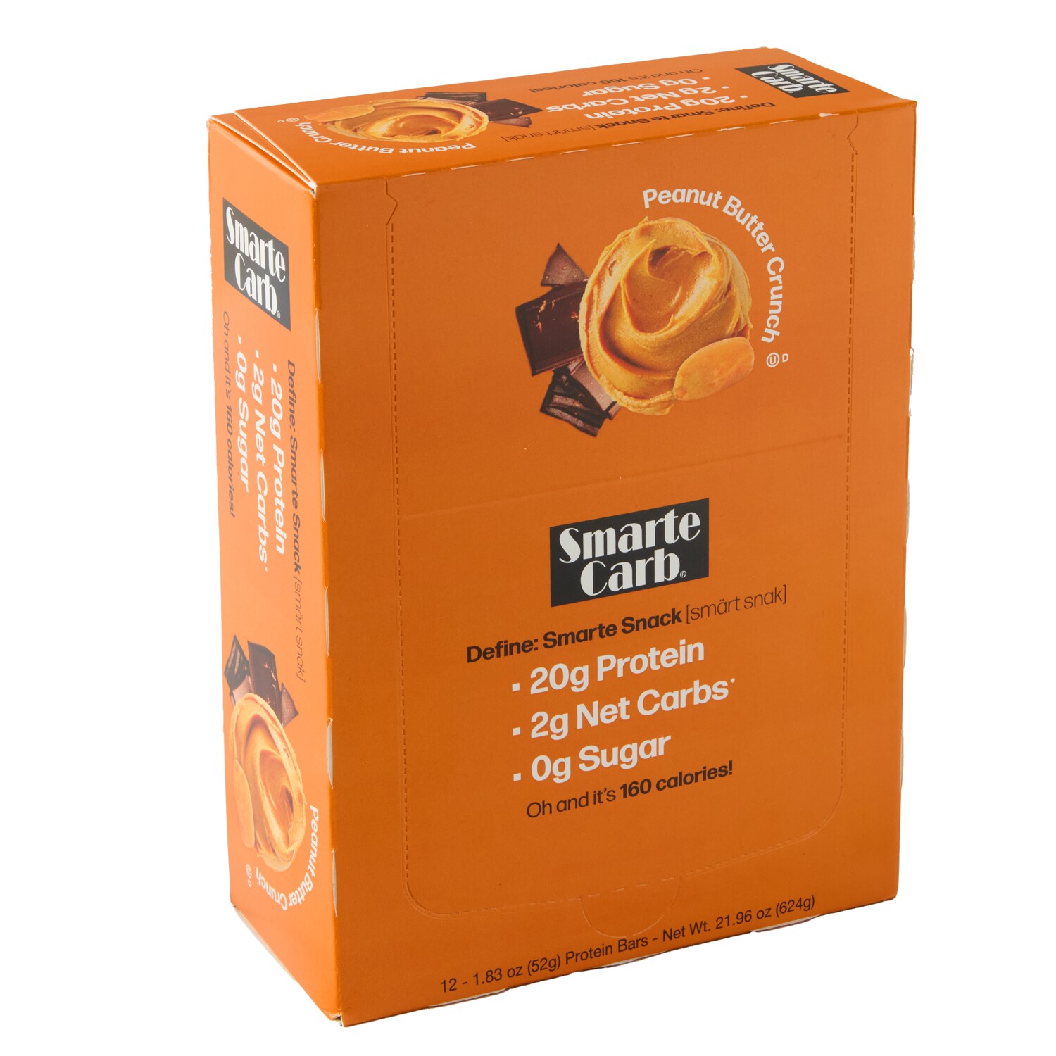 NuGo Smarte Carb Sugar Free Bars, Peanut Butter Crunch