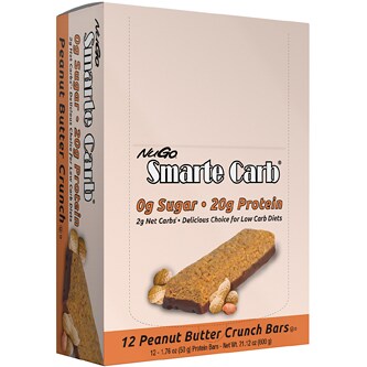 NuGo Smarte Carb Sugar Free Bars, Peanut Butter Crunch