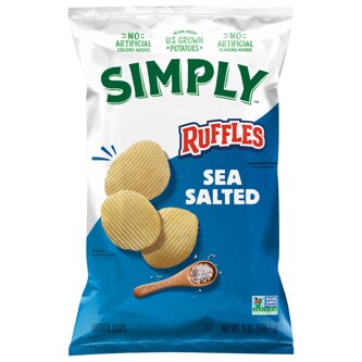 Ruffles Simply Natural Potato Chips, Sea Salted
