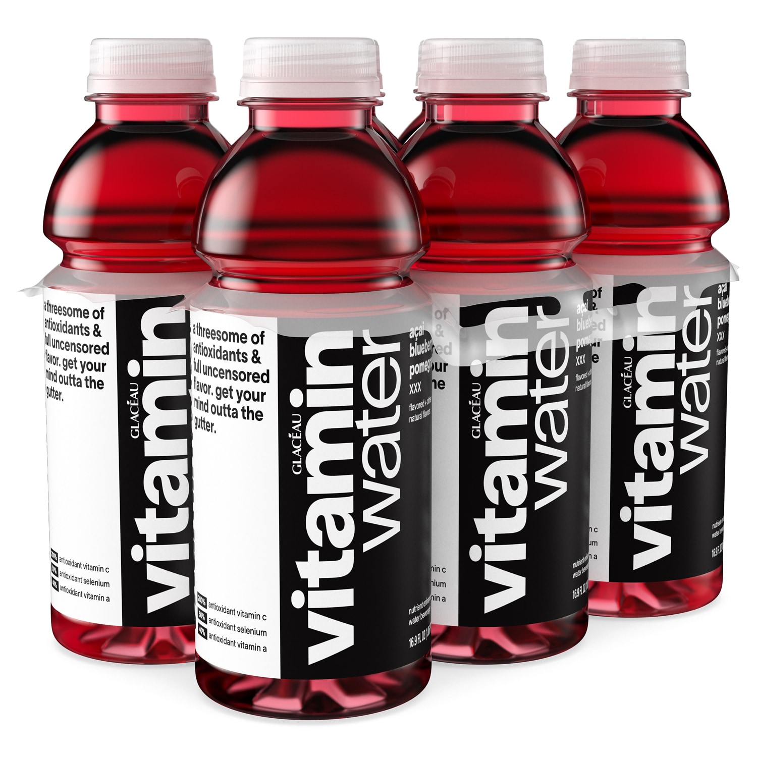 vitaminwater nutrient enhanced water beverage, xxx (açai-blueberry-pomegranate), Plastic Bottles