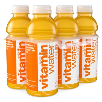vitaminwater zero sugar nutrient enhanced water beverage, rise (orange), Plastic Bottles
