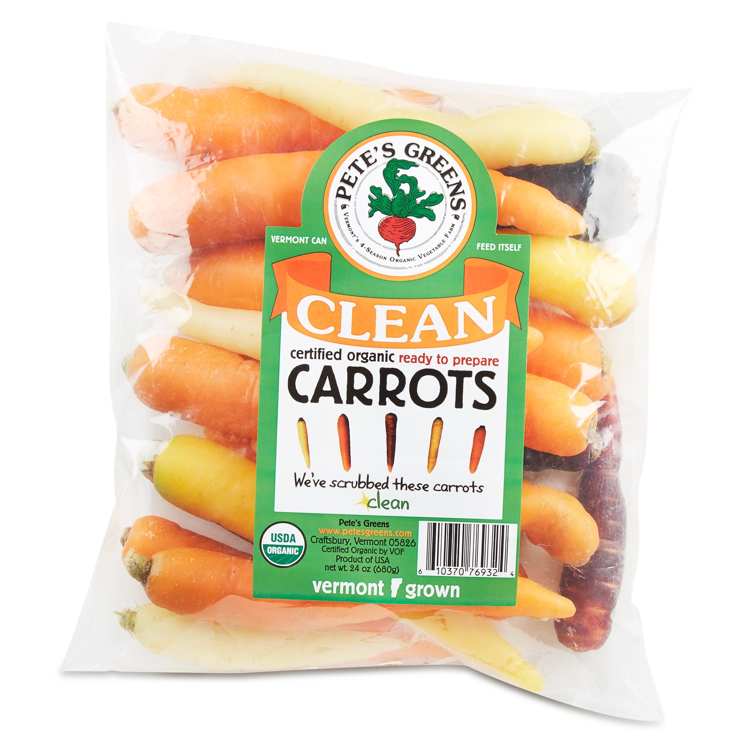 Pete's Greens Clean Organic Rainbow Carrots