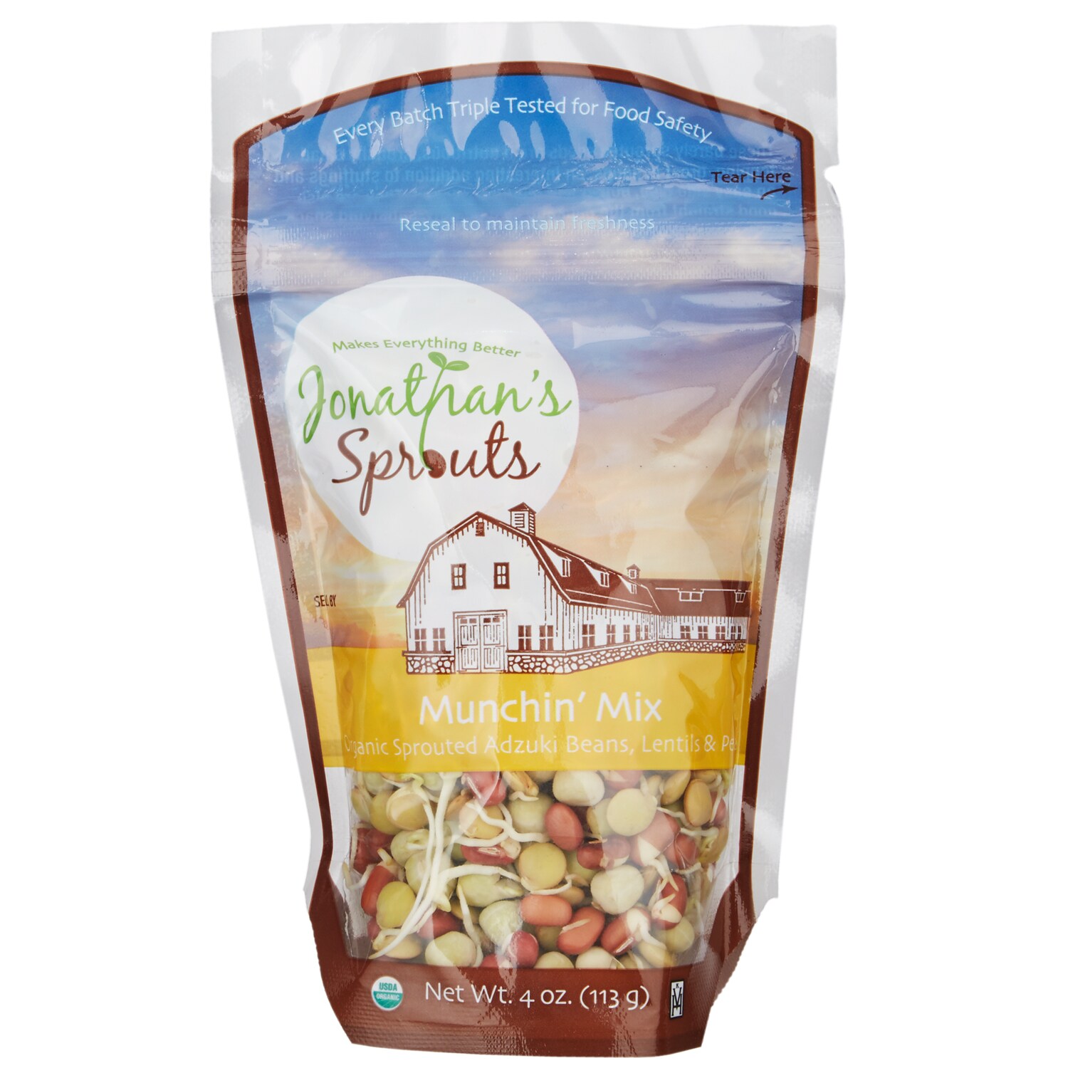 Jonathan's Sprouts Organic Munchin' Mix with Sprouted Adzuki, Lentil, and Pea Seeds