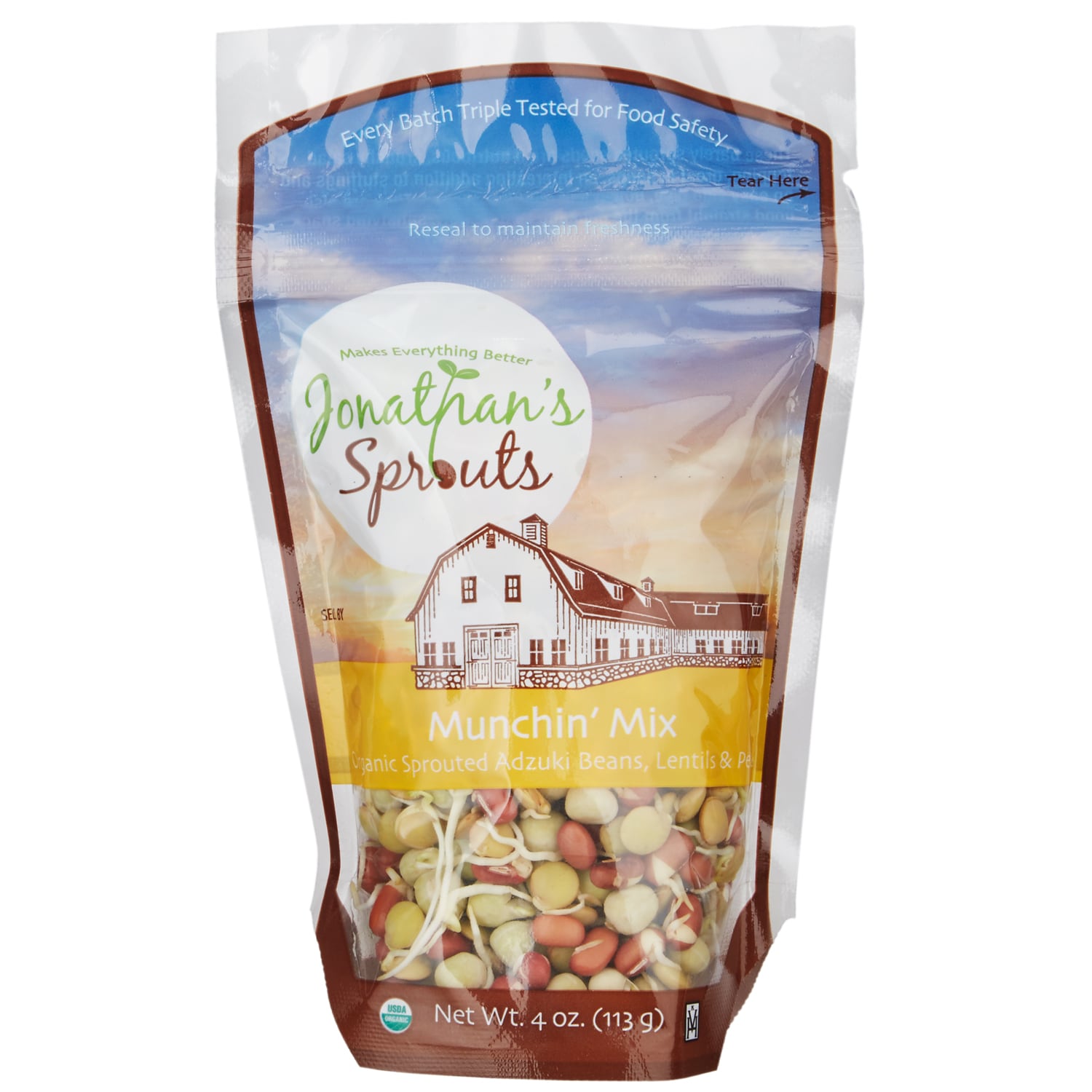 Jonathan's Sprouts Organic Munchin' Mix with Sprouted Adzuki, Lentil, and Pea Seeds