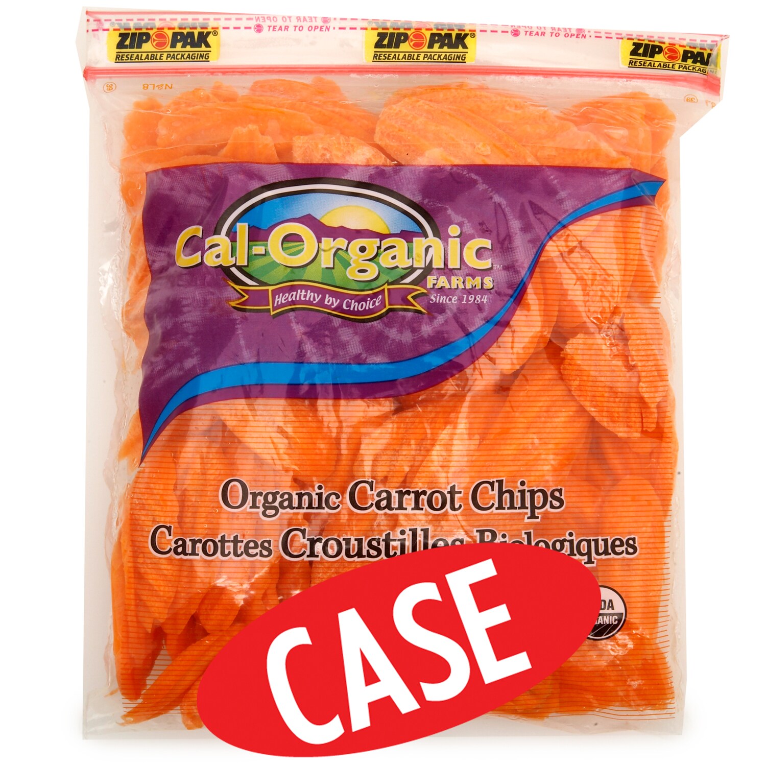 Cal-Organic Organic Carrot Chips, Case