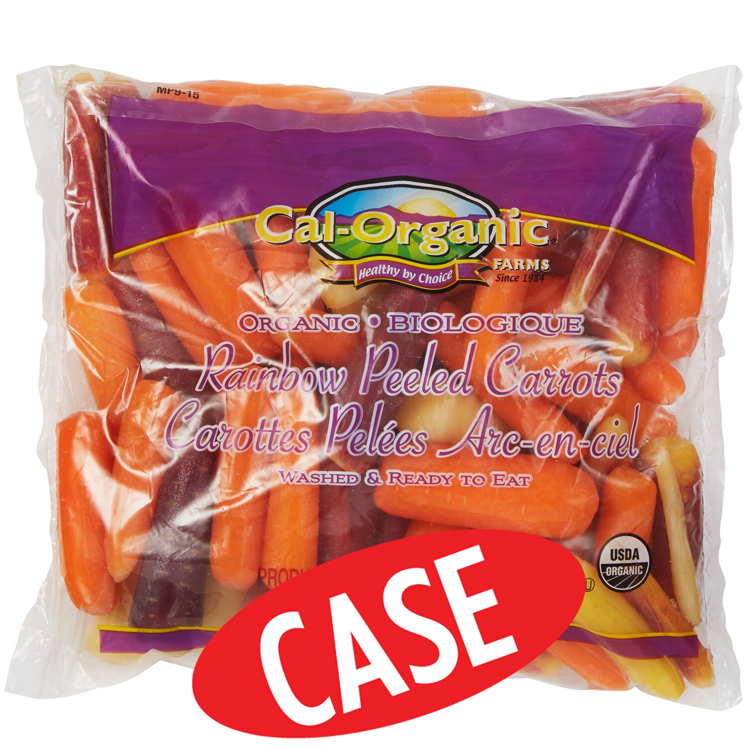 Cal-Organic Organic Peeled Rainbow Baby Carrots, Case