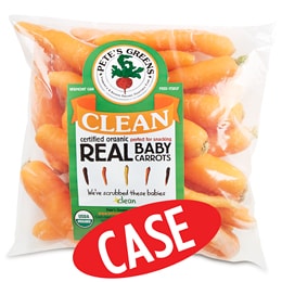 Pete's Greens Clean Organic Real Baby Carrots, Case