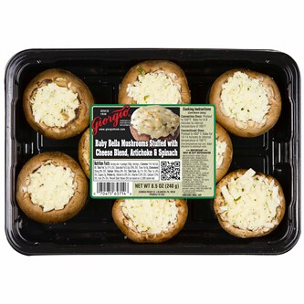 Giorgio Portabella Mushroom Caps Stuffed with Parmesan Cheese, Artichokes & Spinach