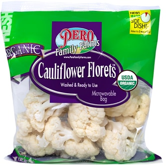 Organic Cauliflower Florets in Microwavable Bag