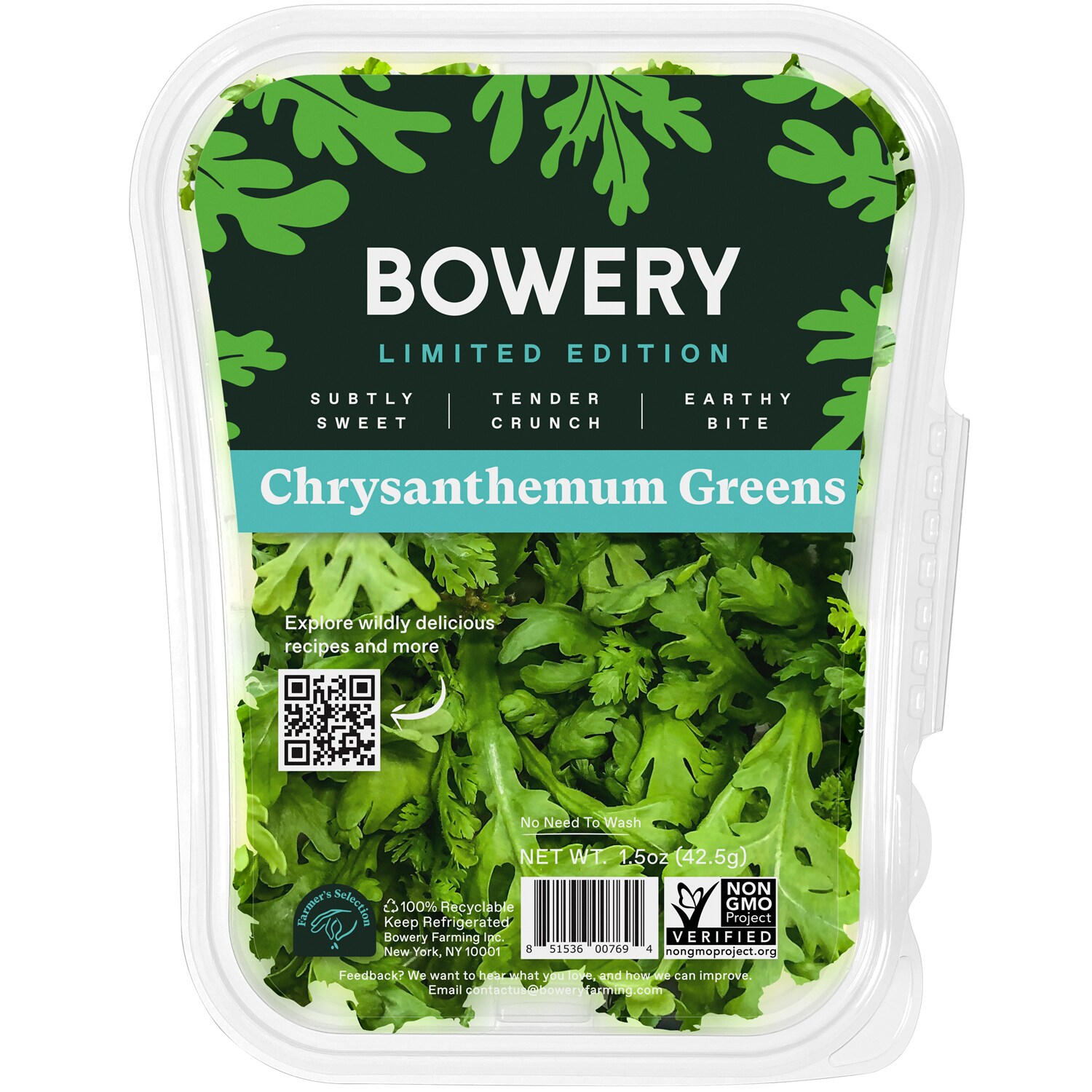 Bowery Farming Local Chrysanthemum Greens Lettuce