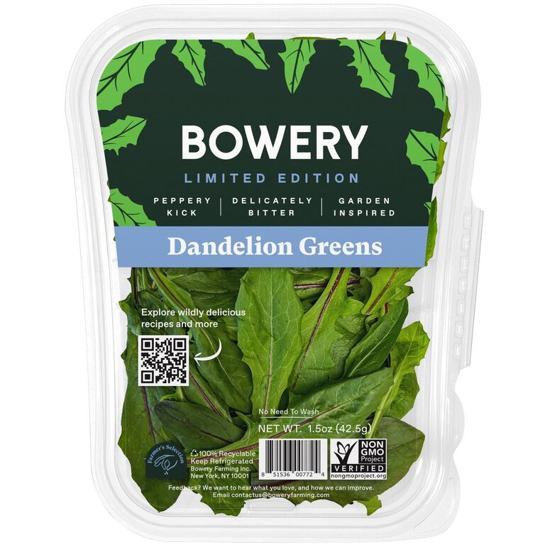 Bowery Farming Pesticide-Free Dandelion Greens, Locally Grown