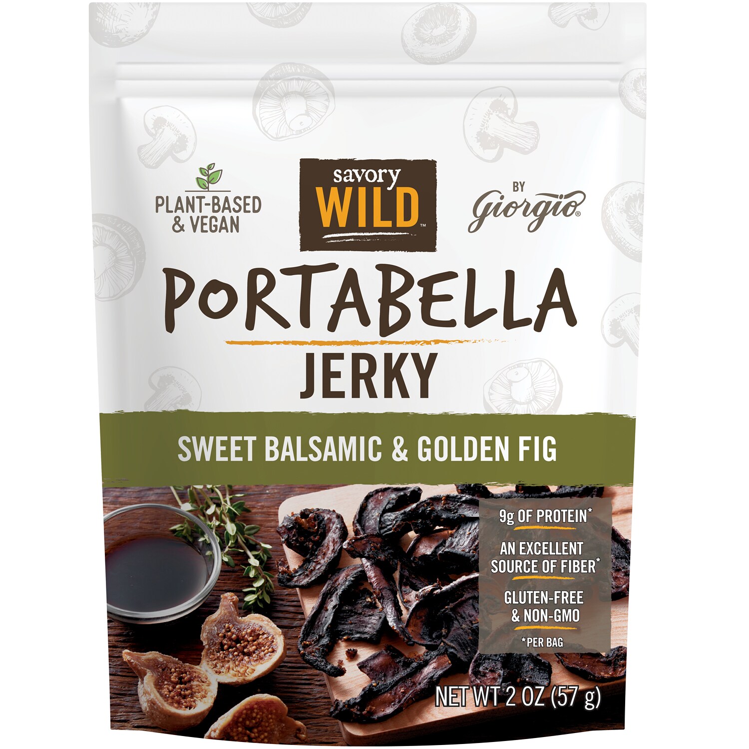 Savory Wild Portabella Jerky, Sweet Balsamic & Golden Fig