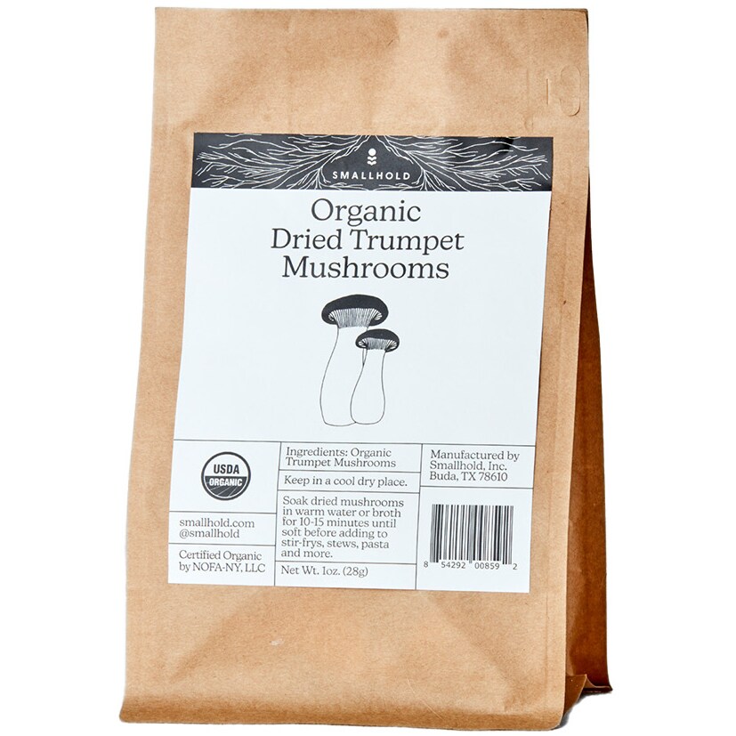 Smallhold Organic Dried Trumpet Mushrooms