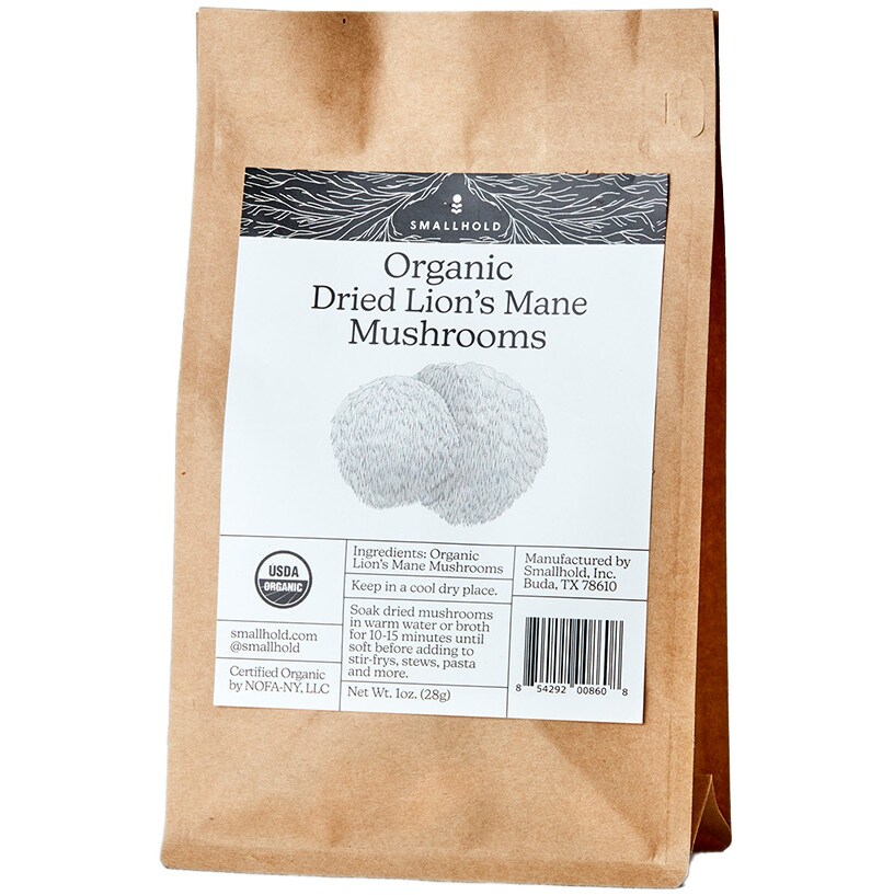 Smallhold Organic Dried Lion's Mane Mushrooms