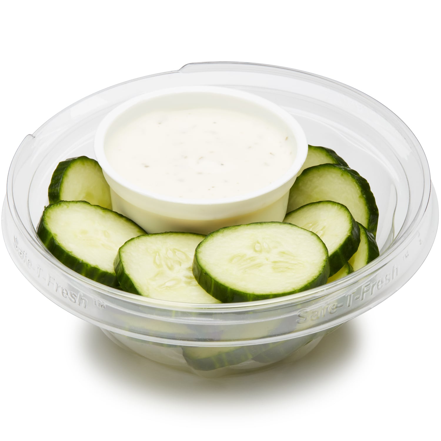 Fresh Cucumber Slices and Ranch Dressing