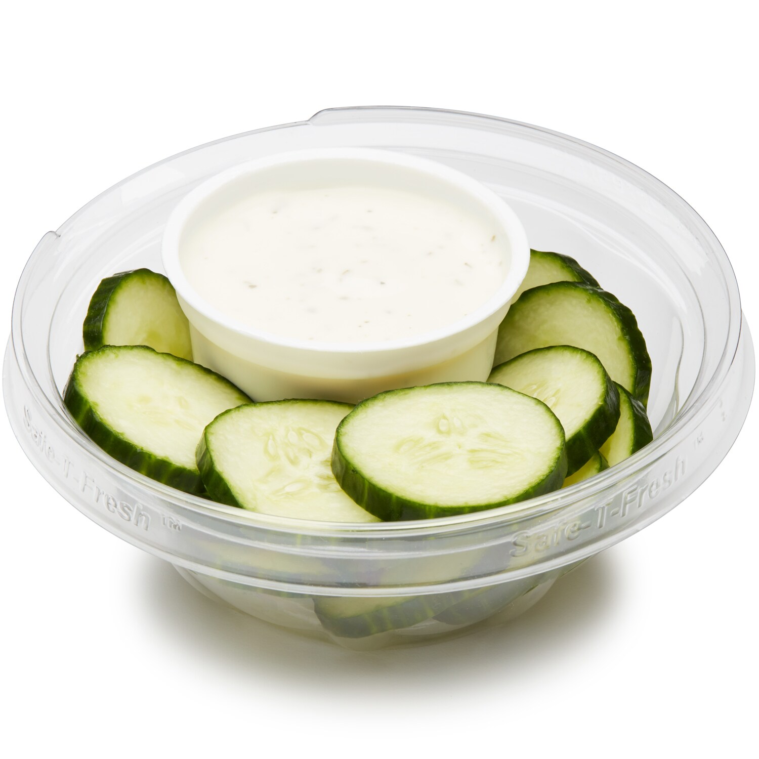 Fresh Cucumber Slices and Ranch Dressing
