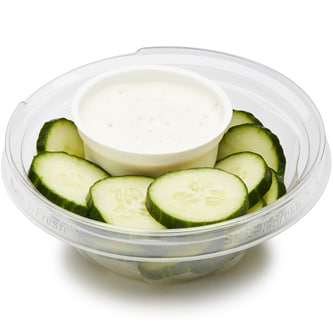 Fresh Cucumber Slices and Ranch Dressing