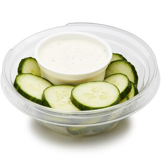 Fresh Cucumber Slices and Ranch Dressing