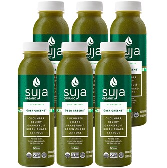 Suja Organic Cold Pressed Juice, Uber Greens, Plastic Bottles