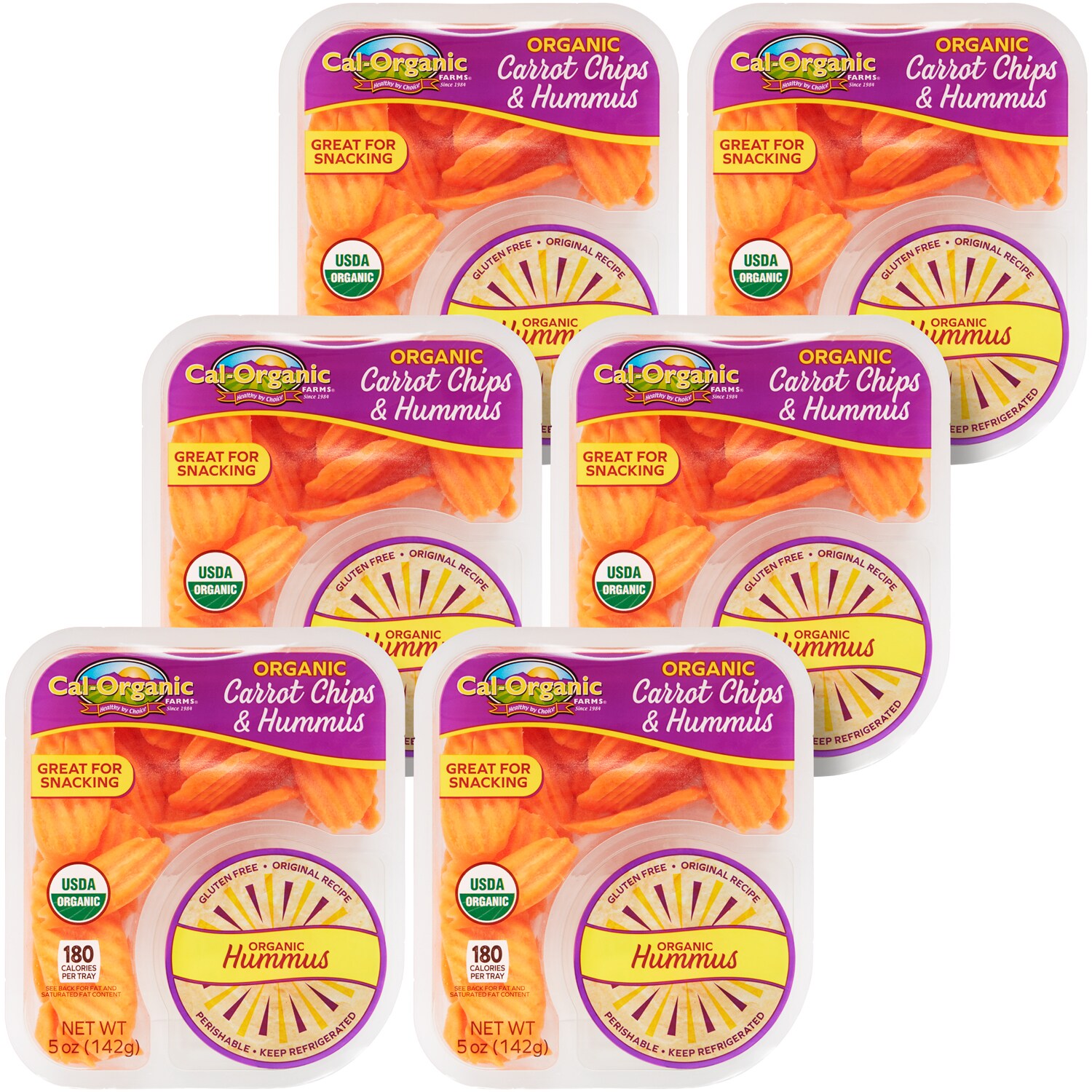 Cal-Organic Carrot Chips with Hummus Snack Packs