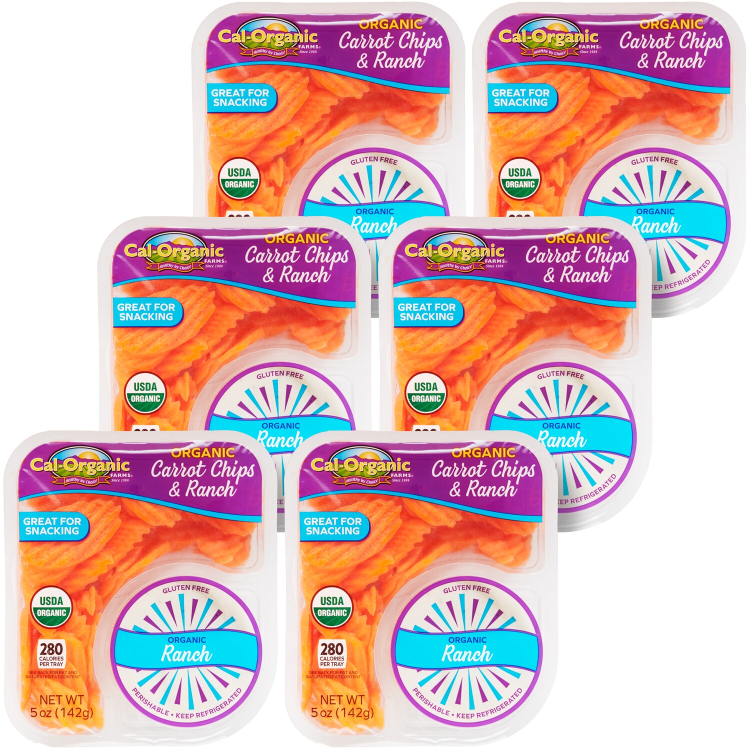 Cal-Organic Carrot Chips with Ranch Snack Packs