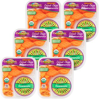Cal-Organic Carrot Chips with Guacamole Snack Packs