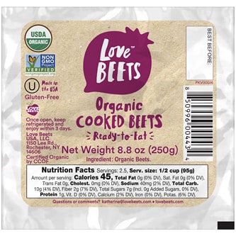 Love Beets Organic Cooked Beets