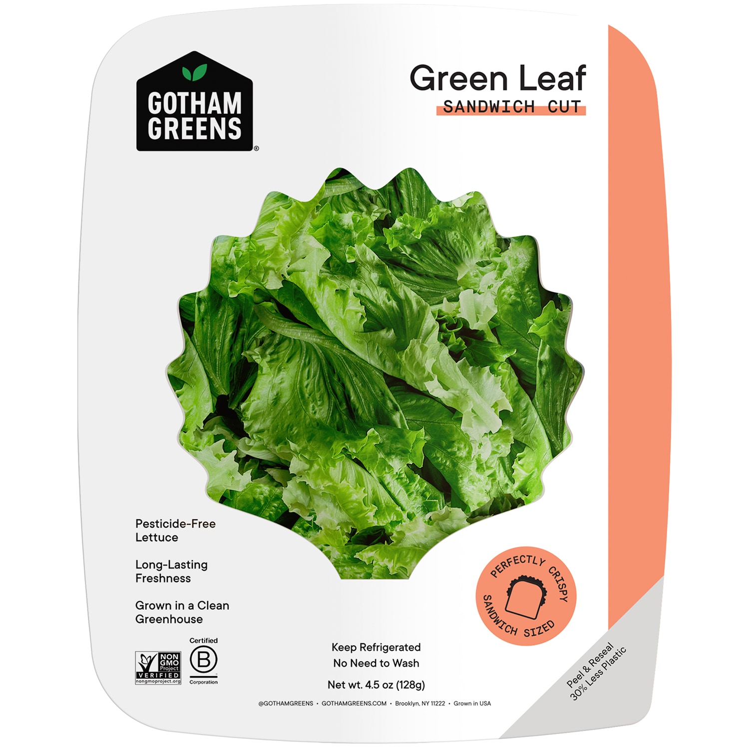 Gotham Greens Local Green Leaf Sandwich Cut