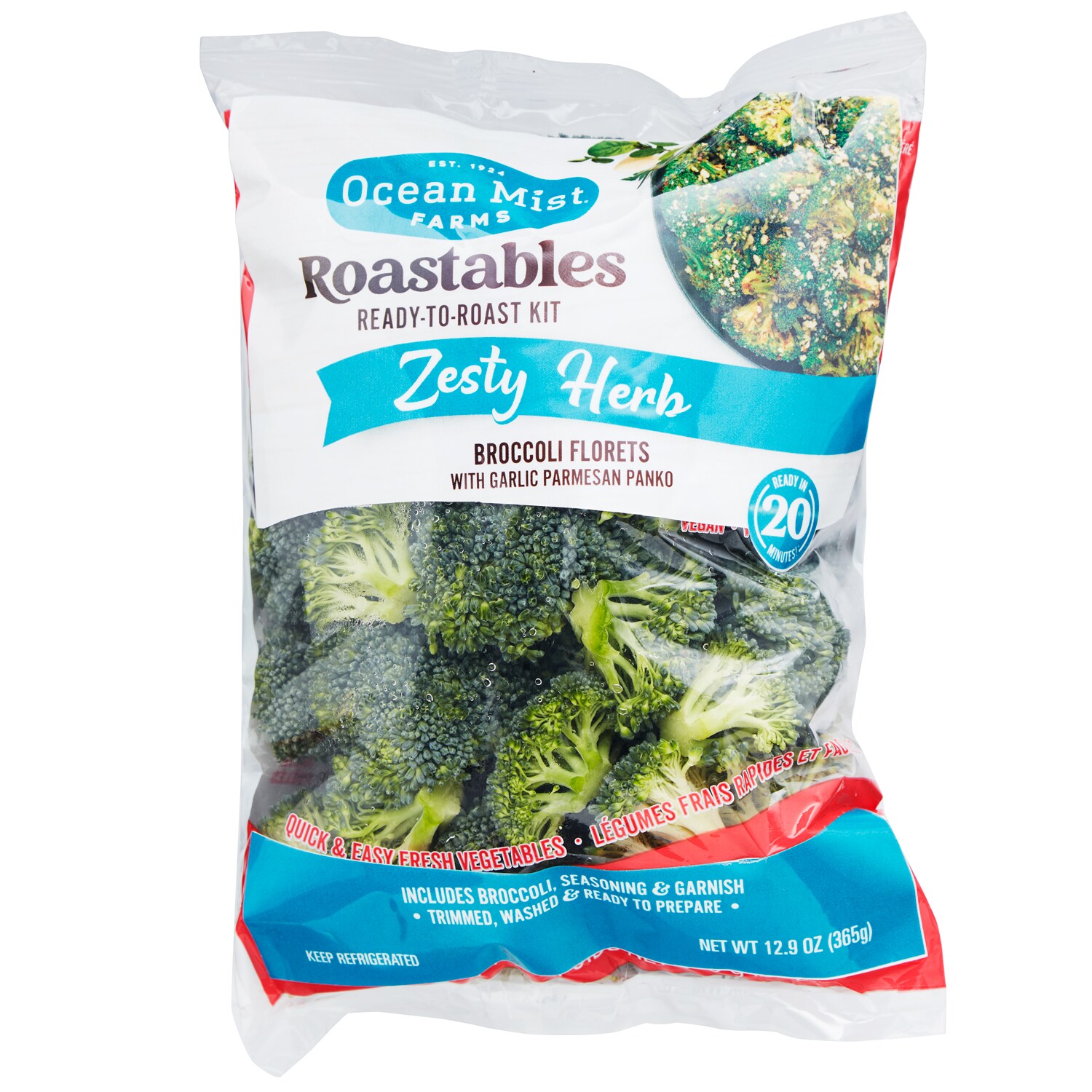 Ocean Mist Farms Roastables Ready-to-Roast Kit, Broccoli Florets Zesty Herb